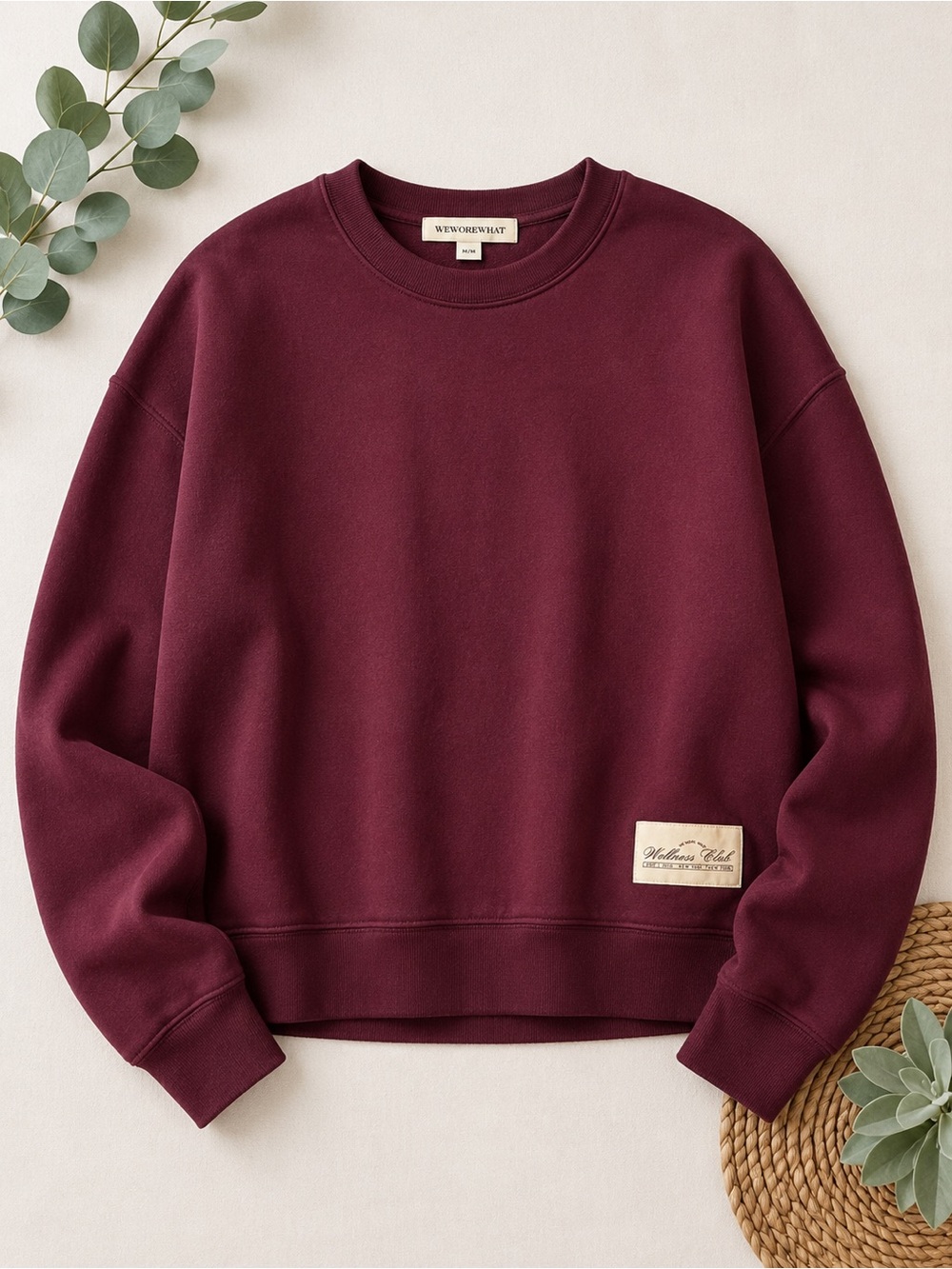 WEWOREWHAT Wellness Club Burgundy Crewneck Sweatshirt Women’s Medium M